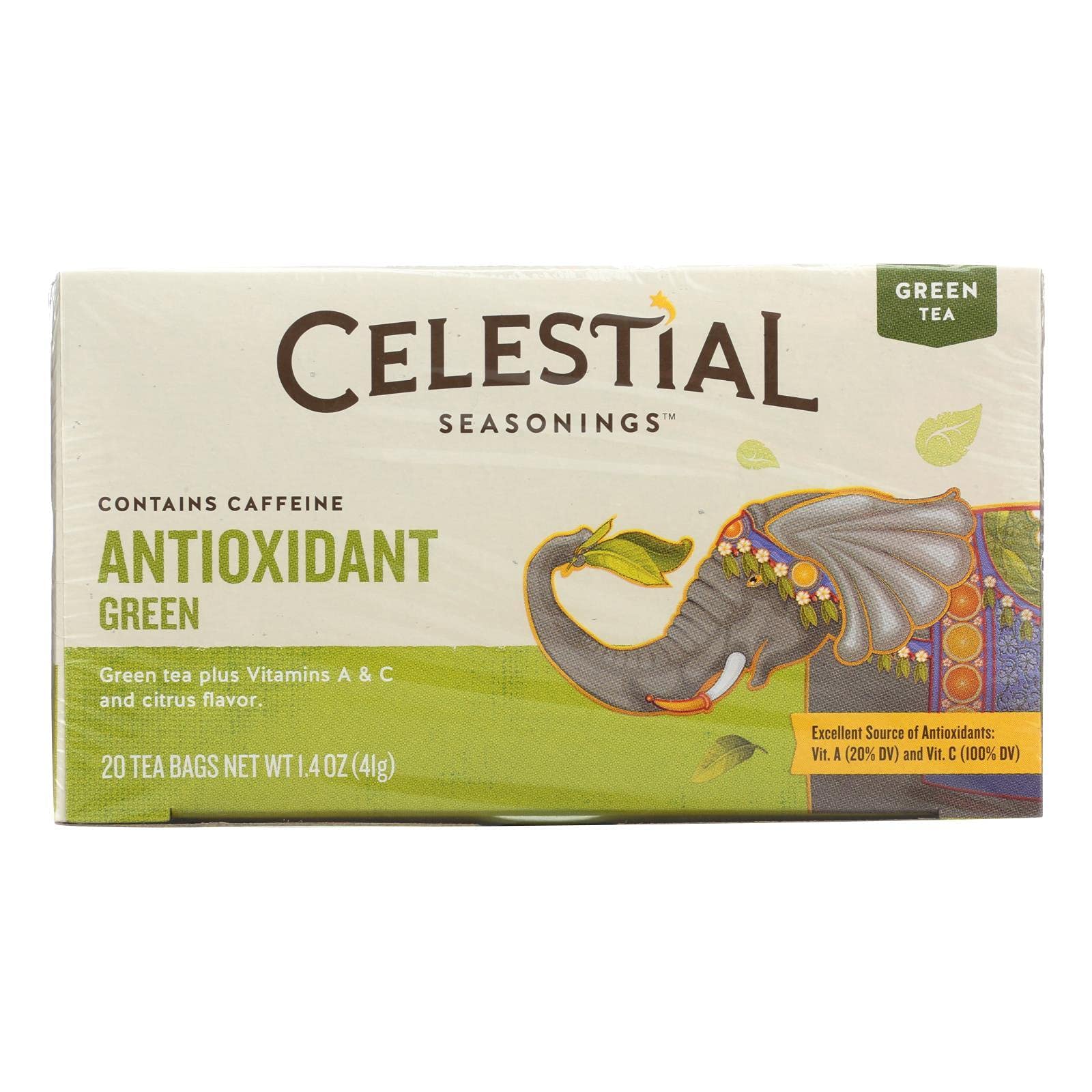 Celestial Seasonings Antioxidant Green Tea 20 Tea Bags (Pack of 6)